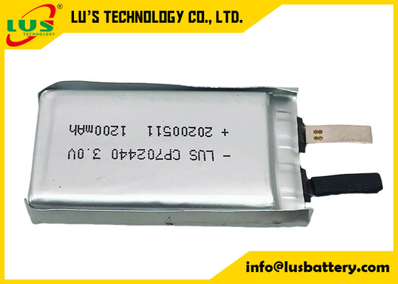 超薄い3.0V 1500mAhの第一次リチウム電池CP702440適用範囲が広い李MnO2電池