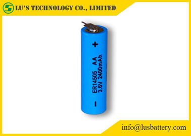 ER14505サイズAA 3.6 V 2.4Ahのリチウム塩化チオニル電池3.6v 2400mahの使い捨て可能な電池はAAを大きさで分類します