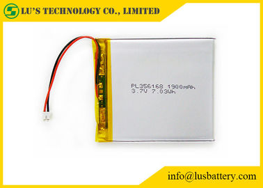 LP356168 3.7ボルトのLipo電池3.7 V 1900mah電池のワイヤー/コネクターが付いている再充電可能なlipo電池PL356368