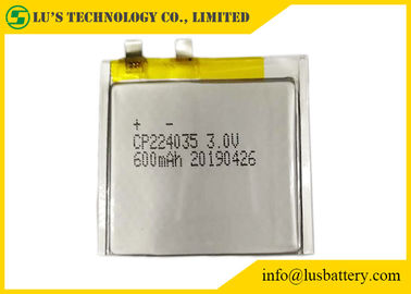 警報システムのためのCP224035 600mah 3.0 Vのリチウム電池CP224035