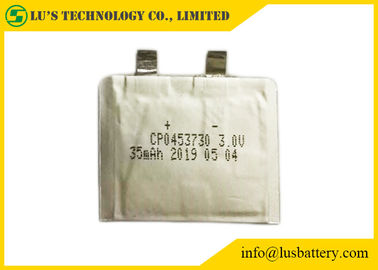 CP0453730 35mah 3Vの超薄い電池の札のための小さいリチウム電池