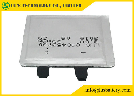 CP0453730 0.4mmの厚さ3v 35mah Limno2のリチウム電池