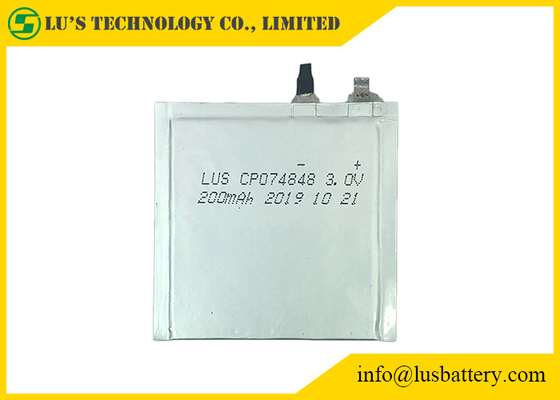 極度の薄いIOT LiMnO2電池3V 200mAhの高温リチウム電池CP074848