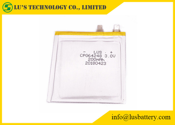 3.0V 200mahの超薄い細胞RFID CP064248 CutomizedのコネクターLimno2電池
