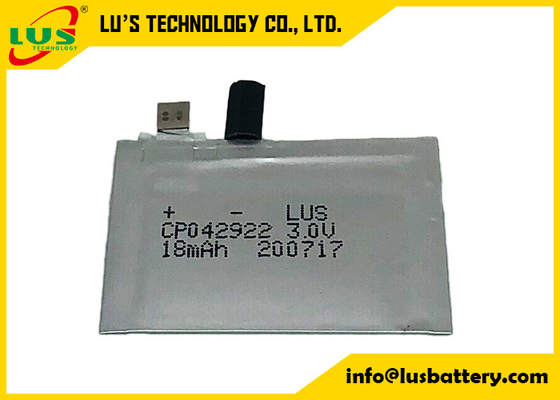 18mAh使い捨て可能な超薄い電池CP042922 3.0V RFID LimnO2 HRL