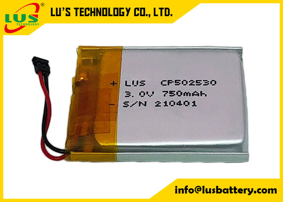 LP502530リチウム ポリマー電池3V 800mAhの高温超薄い電池CP502530