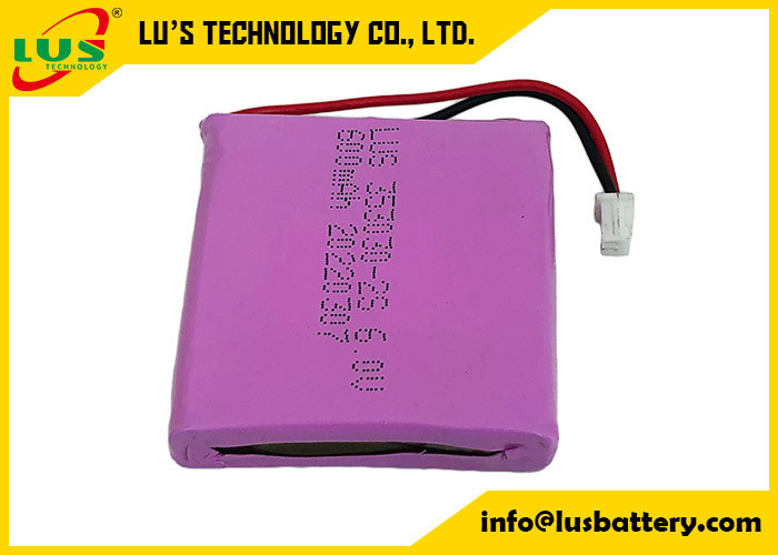 6V LiMnO2 バッテリー パック 2S 3V CP353030 600mah 超薄型二酸化マンガン リチウム電池