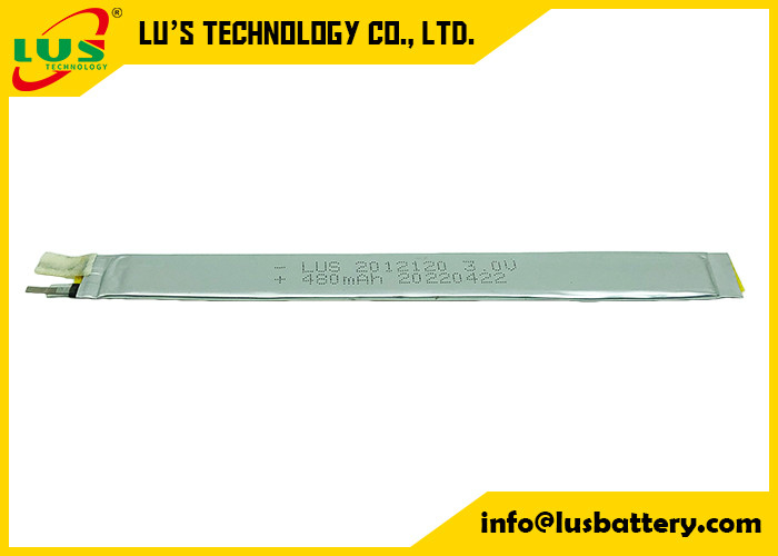 再充電可能な極度の狭い Li Po の細胞 CP2012120 480mah の一次リチウム電池 3 ボルト