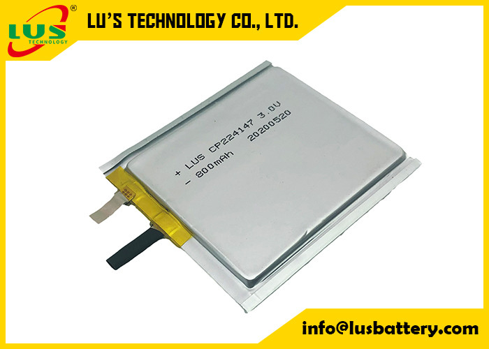 800mah 3.0V李MnO2電池は超薄膜CP224147 CP224248 CP244550 CP254550 CP244649を