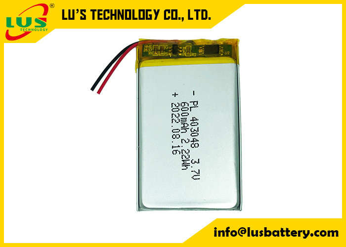理性的な盛り土ランプLP403048 LP303065のための600mah 3.7v 303450電池のLipo電池