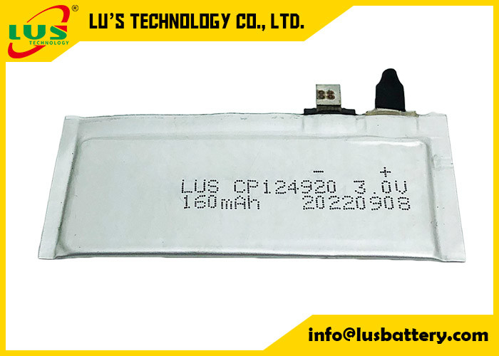 CP144920 150mah 3vの超薄く柔らかいパックの李Mno2電池のリチウム マンガンの二酸化物電池