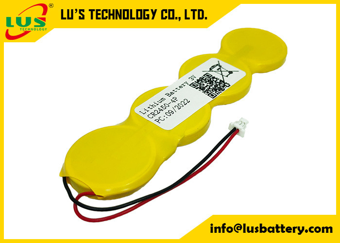 CR2450 2400mah 3vのリチウム ボタン電池はスマートな札のための細胞のパックを鋳造する