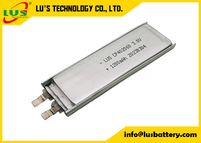 保存性10年ののCMOS電池のためのLimno2袋の細胞CP402060 3.0のボルト1200mah