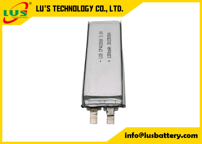 保存性10年ののCMOS電池のためのLimno2袋の細胞CP402060 3.0のボルト1200mah