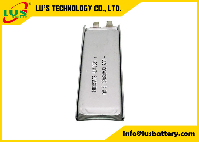保存性10年ののCMOS電池のためのLimno2袋の細胞CP402060 3.0のボルト1200mah