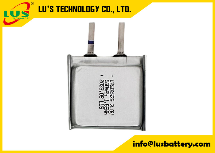 CP502525 3v 550mAh IOTセンサー用のソフトパックバッテリー CP502520 LiMnO2 Thin Cell 3.0V Thin Flexible バッテリー
