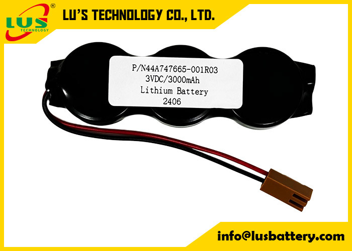 P/N44A747665-001R03 3VDC 3000mah リチウム電池 CR2477-3P コインセル電池パック OEM