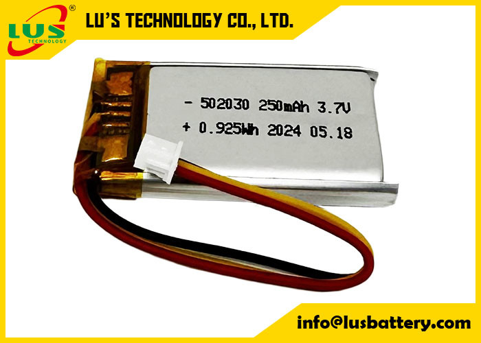 3.7v充電電池 502030 リポリマー電池 LP502030 3.7V 250mAh 薄い充電電池