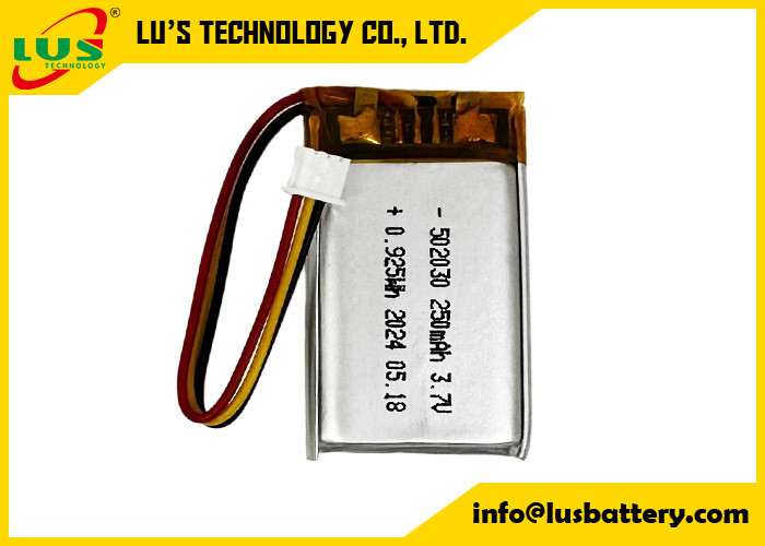 3.7v充電電池 502030 リポリマー電池 LP502030 3.7V 250mAh 薄い充電電池