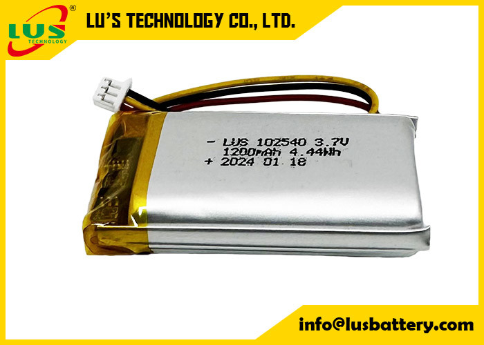 再充電可能なリチウムポリマーバッテリー LP102540 3.7V 1200mAh 4.44Wh 3.7 V リポバッテリー OEM
