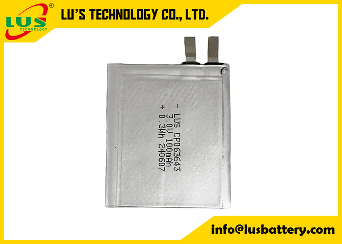 CP063643 3.0ボルト 100mAh 小型リチウム電池 3V CP063643 IOT/RFID用超薄電池