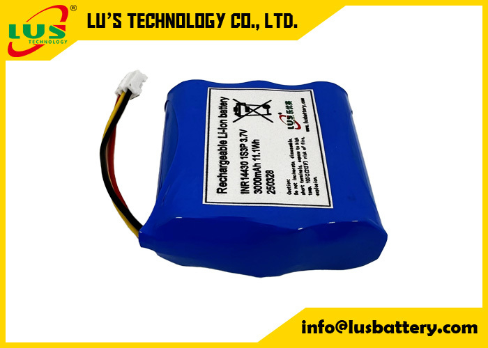 INR14430 3.7V 3000mah リチウムイオン電池 1S3P リチャージ可能なリチウムイオン電池パック オーダーメイド