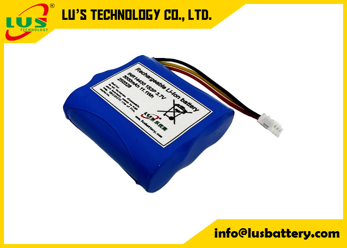 3.7V 3000mAh 充電式バッテリー 14430 1S3P リチウムイオンバッテリーパック 3.6ボルトバッテリー OEM