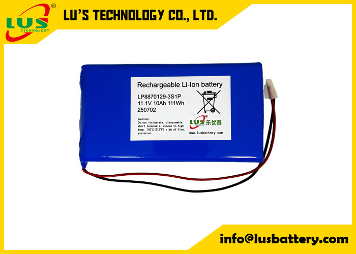 3.7V 10000mAh リチウムポリマー電池 LP8870129 カスタム 3S1P リポ電池パック 11.1ボルト 10AH