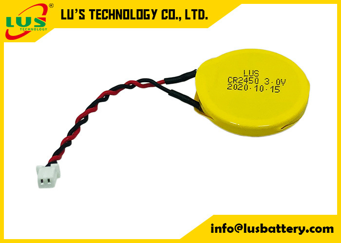 2Pコネクターが付いている3v 600mah Limno2電池のパック65mmワイヤーCR2450-1P PCB SMT